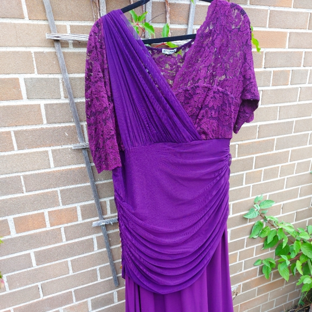 Purple long formal dress